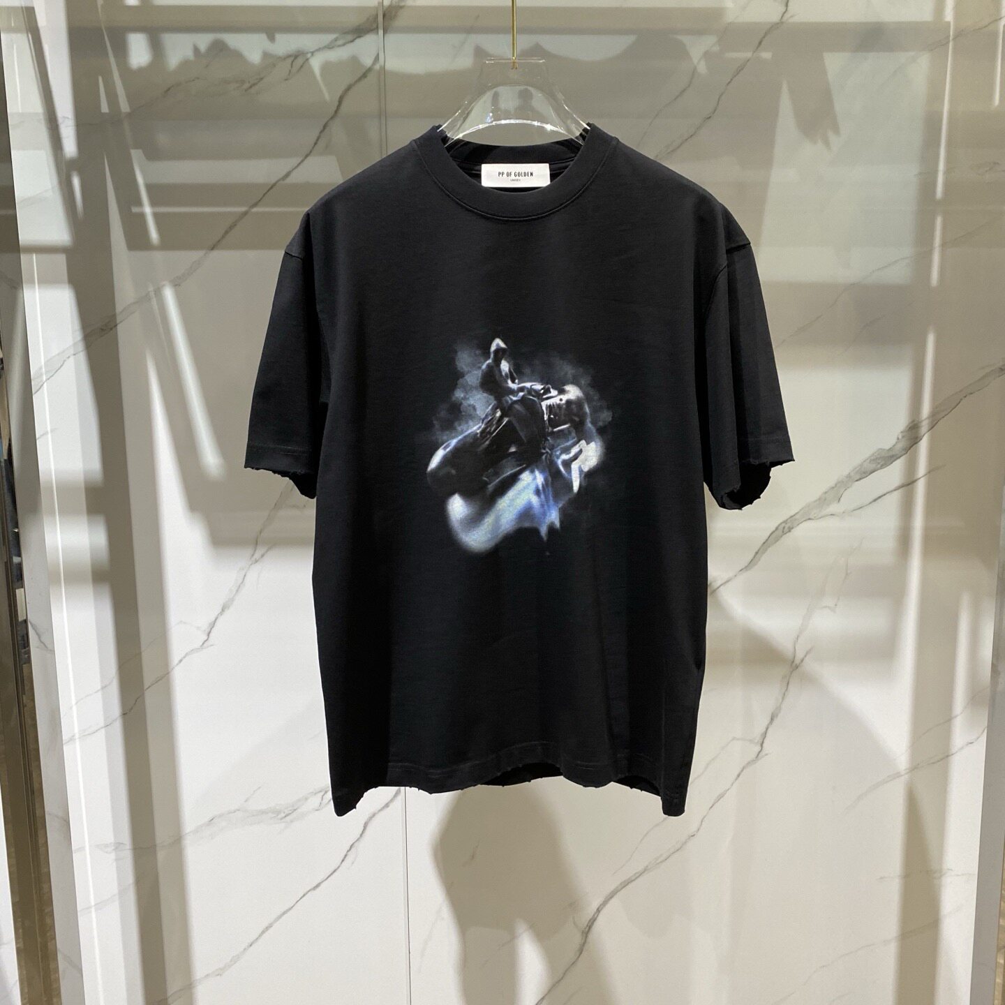 PP OF GOLDEN 26春夏新款logo字母跑车印花时尚男士短袖T恤622619