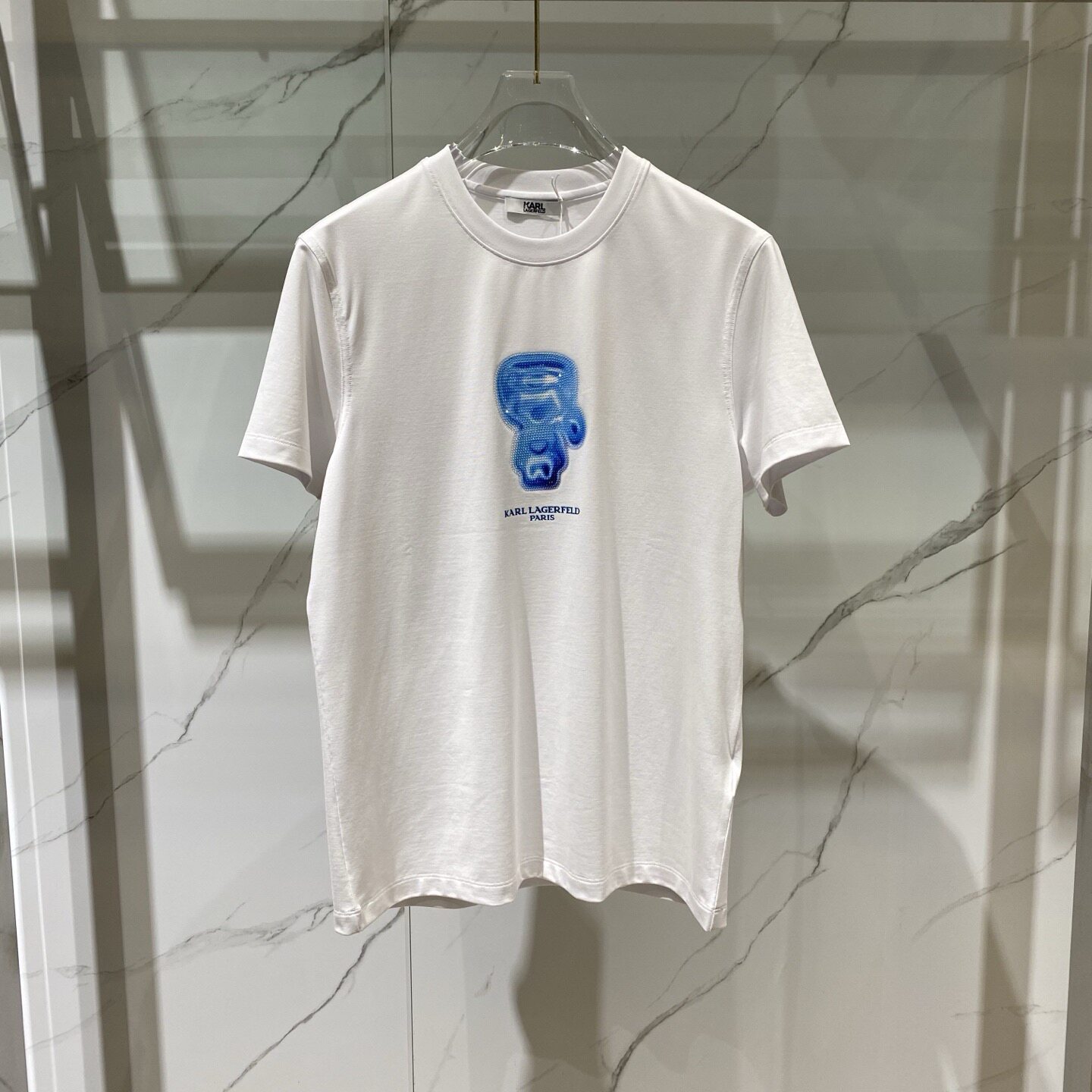 Karl Lagerfeld男装 26春夏卡通老佛爷logo字母烫钻印花男短袖T恤