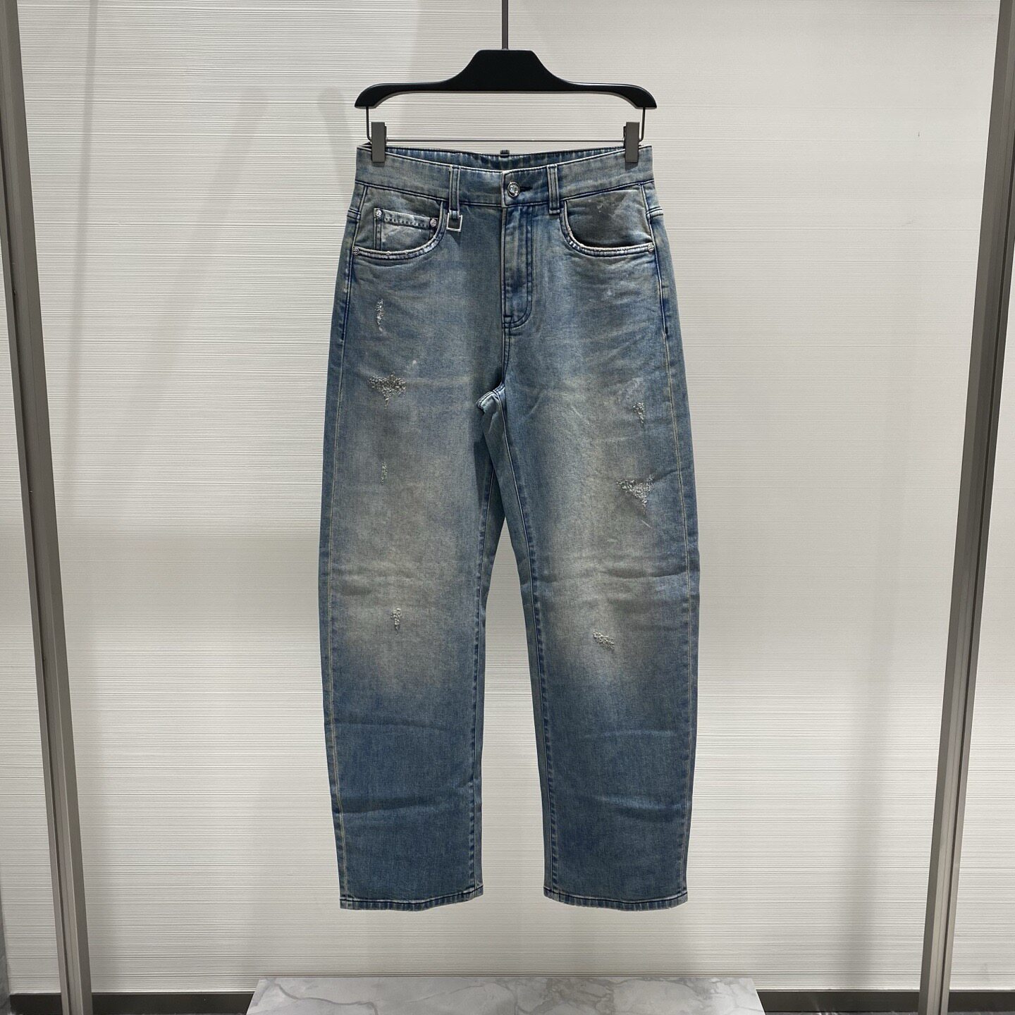 Cavalli Class 26春夏新款后兜logo字母印花男士直筒牛仔裤2F1516