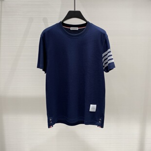 DOSERMO 26春夏新款袖臂logo字母刺绣横杠条纹男士短袖T恤 262829