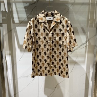 Lagerfeld 衬衫 26春夏新款 短袖 老佛爷满身印花休闲男士 Karl