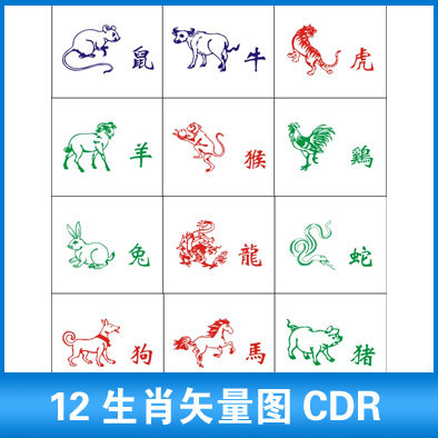 12生肖矢量图 CDR矢量图C33