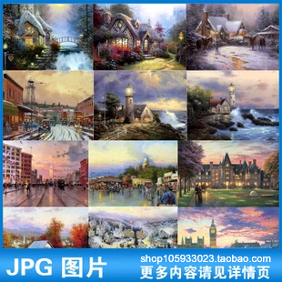 手绘童话插画vintage油画背景图片风景素材欧美复古壁纸桌面P56