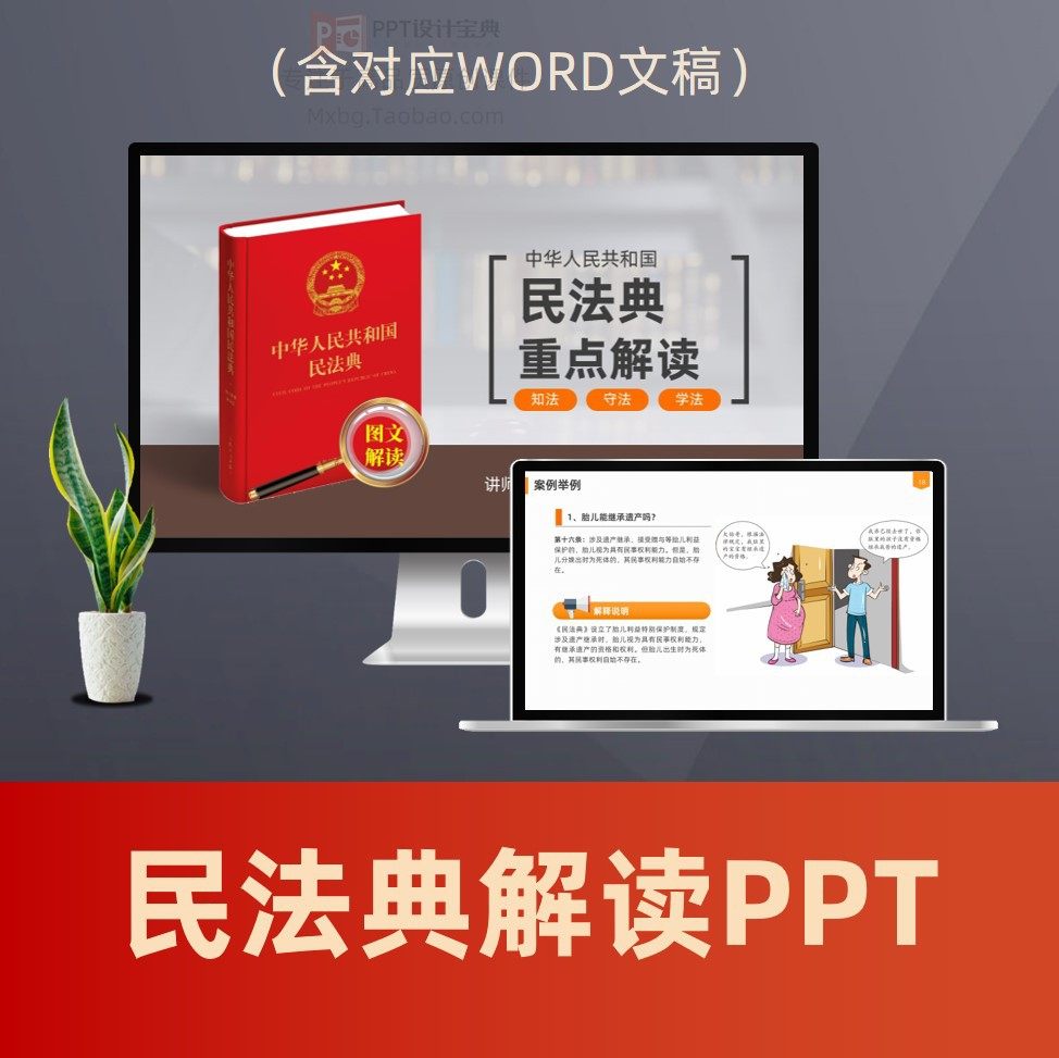 民法典重点解读PPT 图解民法典培训课件PPT 民法法律知识科普PPT