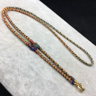 秋冬毛衣链泰蚕丝蜡绳手工绳编项链吊坠挂绳纯银万能扣多挂佛牌链