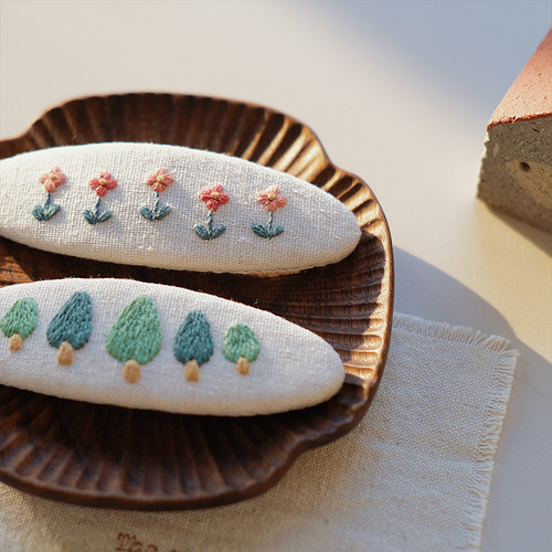手工diy刺绣材料包小鸟花朵发夹