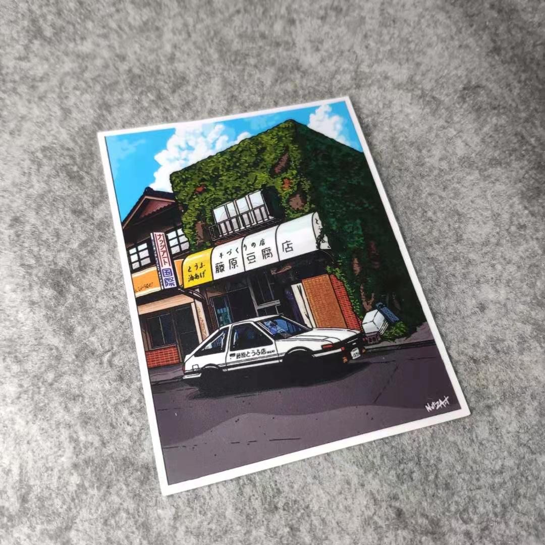 日系街头潮流改装二次元动漫汽车贴摩托贴纸侧窗划纹烫画D1925