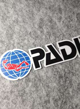 padi浅水 潜水装备贴纸个性潮流大号浮潜气瓶脚蹼贴防水车贴D798
