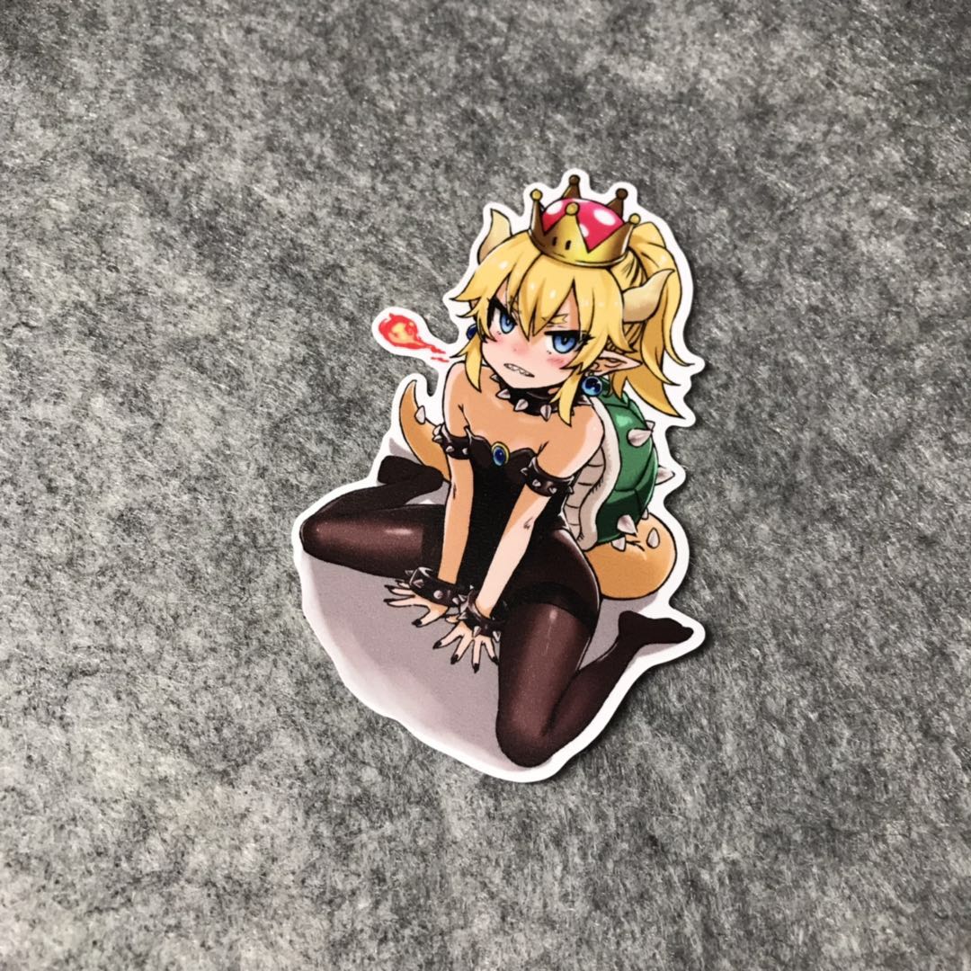 可爱二次元库巴姬改装车机车摩托个性贴滑板卡通遮痕个性车贴D863