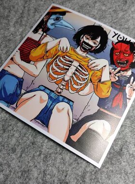 人面骷髅身潮流改装汽摩托贴纸搞笑padi潜水旗帜烫画车贴D2064