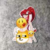 二次元 痛车摩托贴电动车老婆酱侧窗JDM烫画D1873 日漫改装