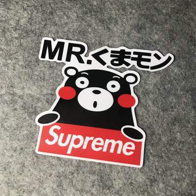 熊本熊卡通改装后窗划痕车贴