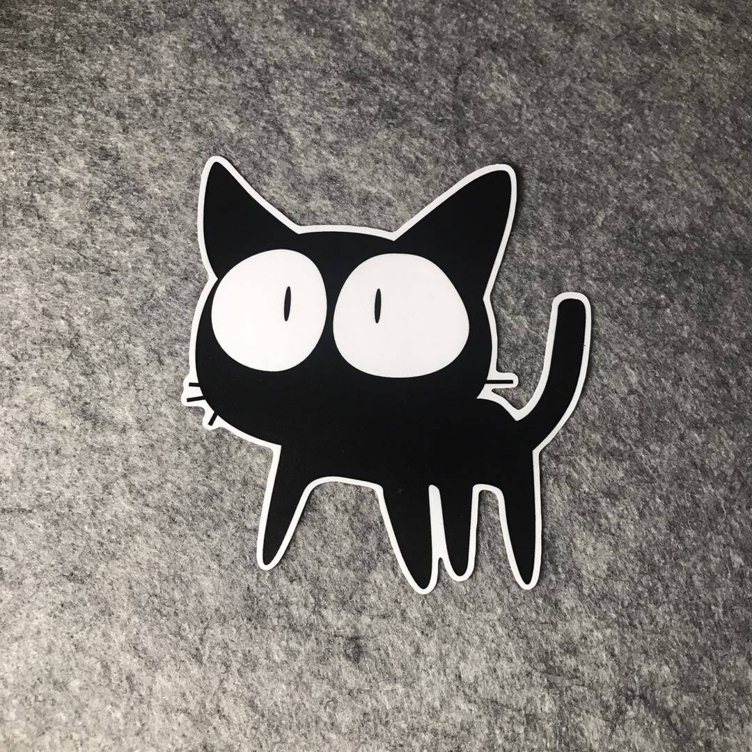 改装车贴汽车摩托车贴黑猫滑雪板卡通箱贴划痕车贴漂移贴.d353