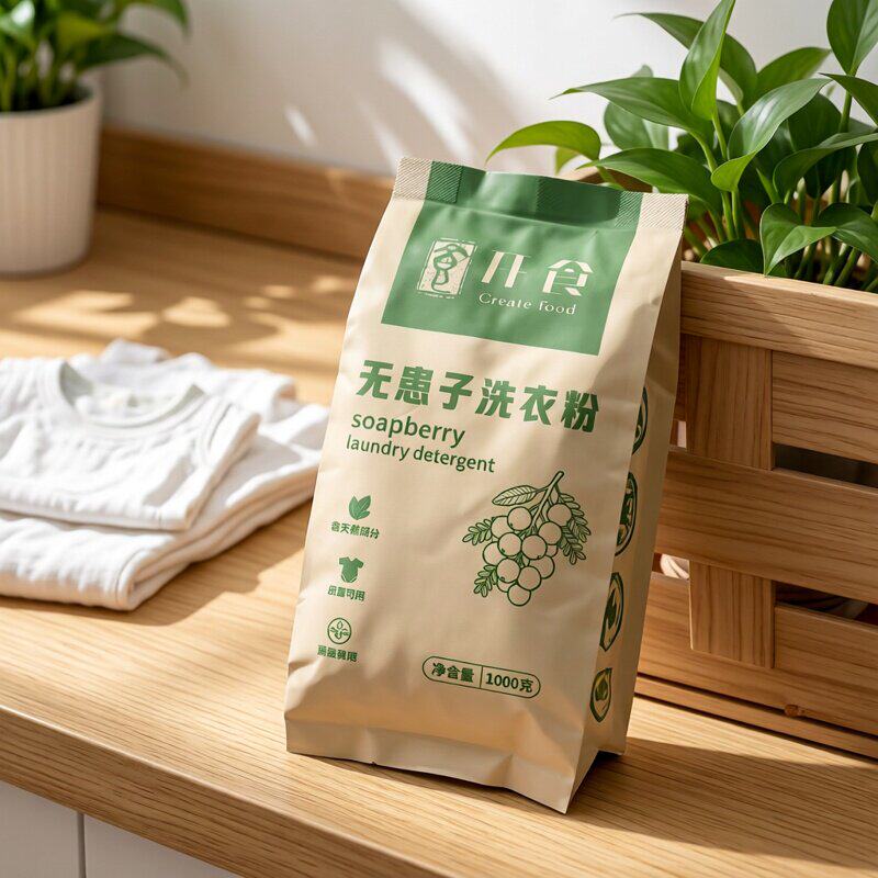 无患子皂荚洗衣粉2斤低泡无荧光洗涤剂天然植物环保机洗皂角皂素