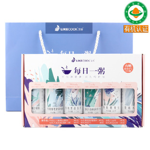 包邮 艾谷有机每日一粥杂粮礼盒578g（6小罐）五谷杂粮粥合理搭配