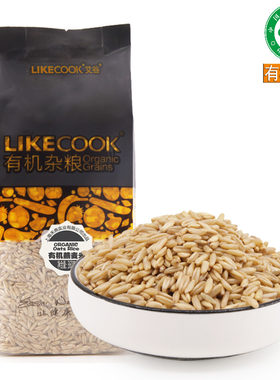 艾谷有机燕麦米全胚芽生燕麦仁360g×2包五谷煲粥 有机食品