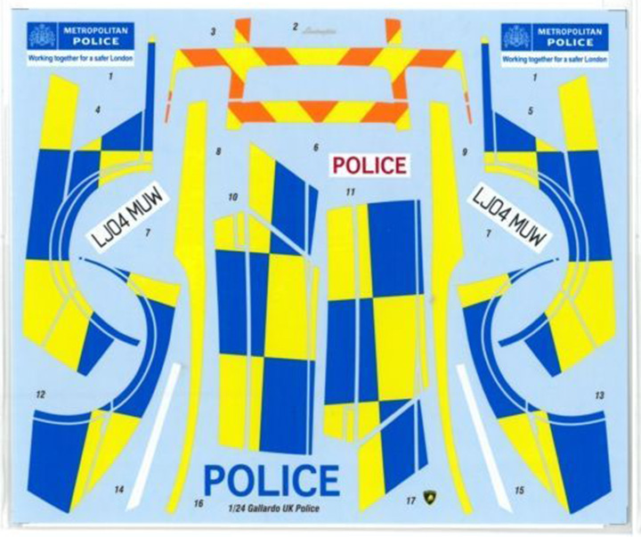 TABU 模型水贴 1/24 DC1192 Lamborghini Gallardo UK Police