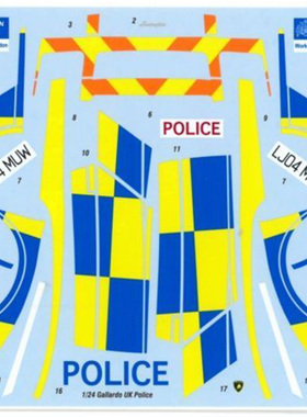 TABU 模型水贴 1/24 DC1192 Lamborghini Gallardo UK Police