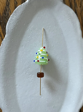 Yidian Merry Christmas Beads 白雪波点圣诞树玻璃珠灯工珠