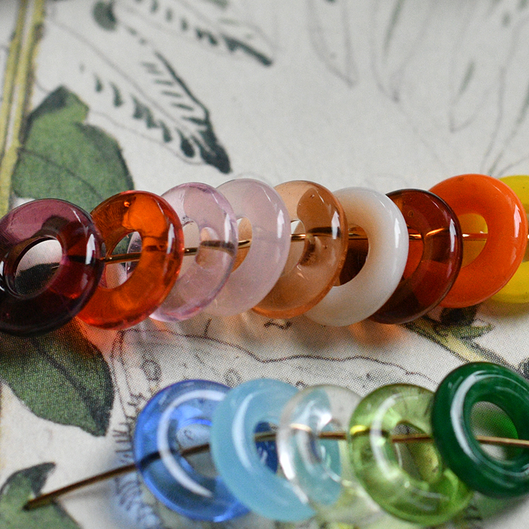 玻璃彩色透明感小圈12mm