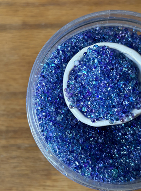 diy手工手作耳环材料捷克珠小花生蓝紫色透明感玻璃2x4mm