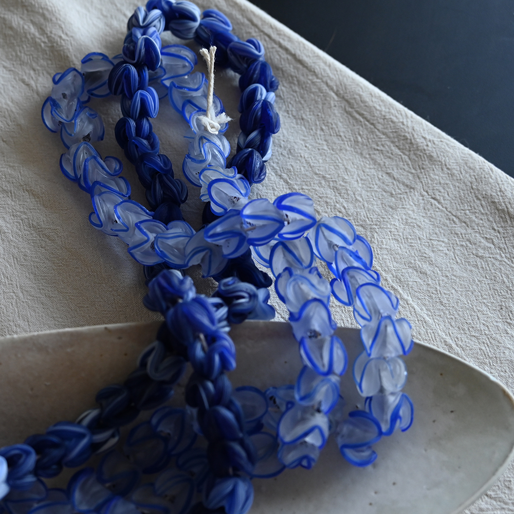 蓝色白透明感渐变透明感土耳其玻璃珠手作串珠材料