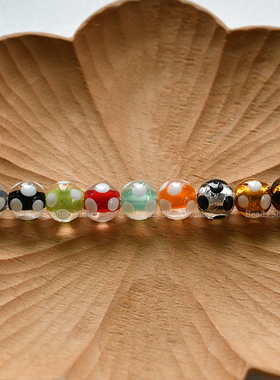 Yidian水玉波点大集合DIY手工手作材料素材 8mm玻璃散珠圆珠