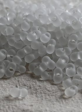 diy手工手作耳环材料捷克珠花生哑光磨砂玻璃散珠米珠3x6mm