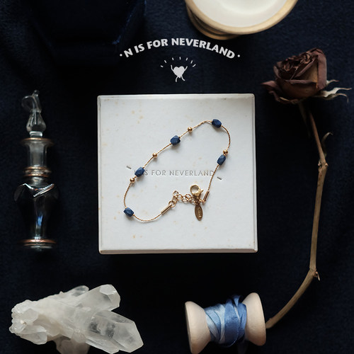 天然青金石可洗澡纤细高级手链