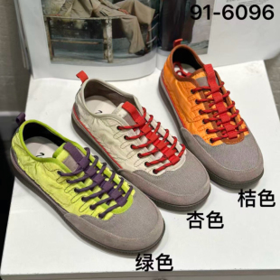 6096 平底拼色轻便徒步鞋 诗路花语春天2026春百搭舒适休闲女鞋