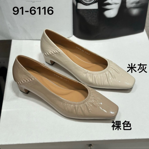 诗路花语V6M新款2026春百搭舒适女鞋牛筋底一脚蹬单皮鞋91-6116
