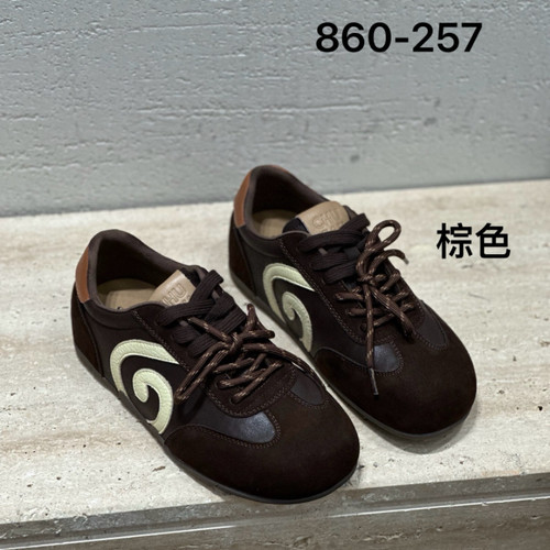 诗路花语七彩青春2026秋冬真皮女休闲运动鞋阿甘鞋德训鞋860-257