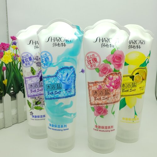 4支装莎卡特浴盐600g 沐浴露搓澡盐沐浴盐清洁肌肤沐浴露清爽圆尾