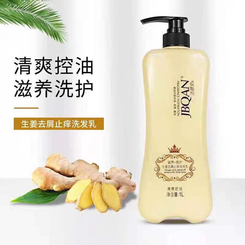 艾儿洗发水洁碧泉生姜洗发乳润养修护洗发乳去屑止痒控油清爽润1L