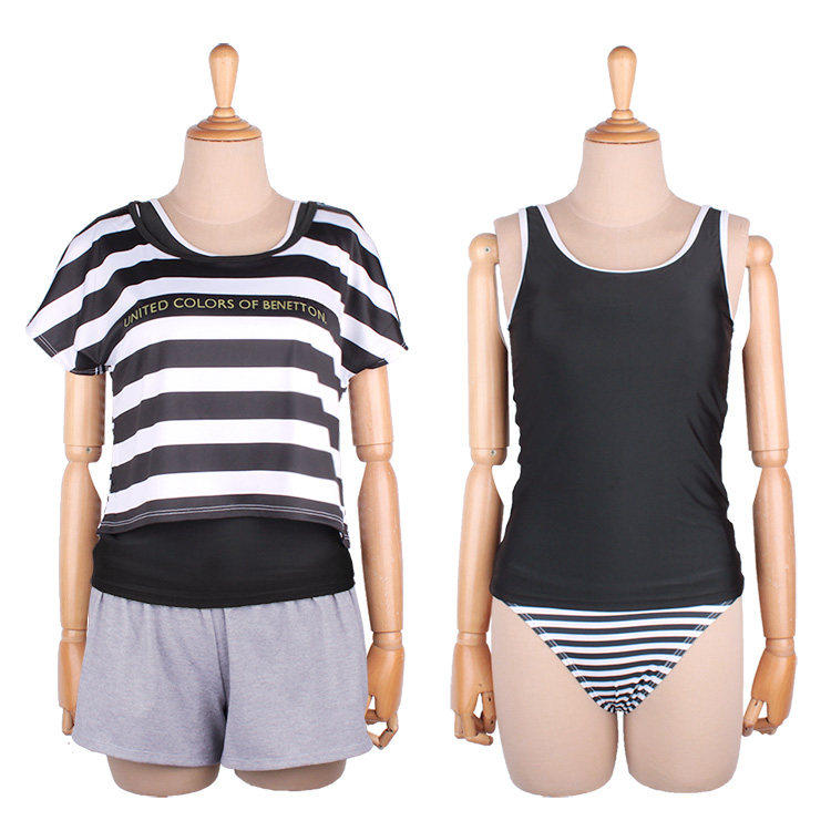 透视日本遮肚显瘦泳衣