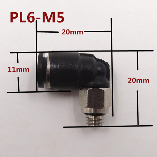迷你型微型小气动气管快速接头 直角弯头 PL4-M5/6-M5/6-01/4-M3