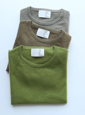 外贸原单 荷兰单北欧 秋冬纯色百搭羊绒针织T恤短袖圆领内搭上衣