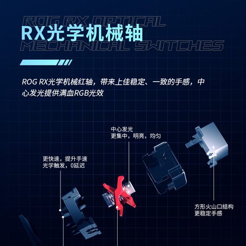 华硕ROG龙骑士2代分离式光学有线无线真机械键盘台式电脑电竞游戏