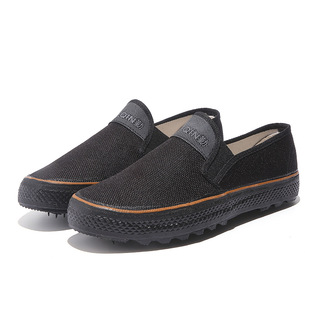 低帮劳保鞋解放鞋男女一脚蹬冬季加绒棉鞋工地迷彩军训帆布鞋军胶