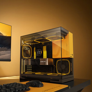几何未来Model5M5悟空无立柱海景房台式 机电脑游戏水冷白色机箱