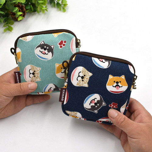 迷你布艺拉链可爱卡通风零钱包