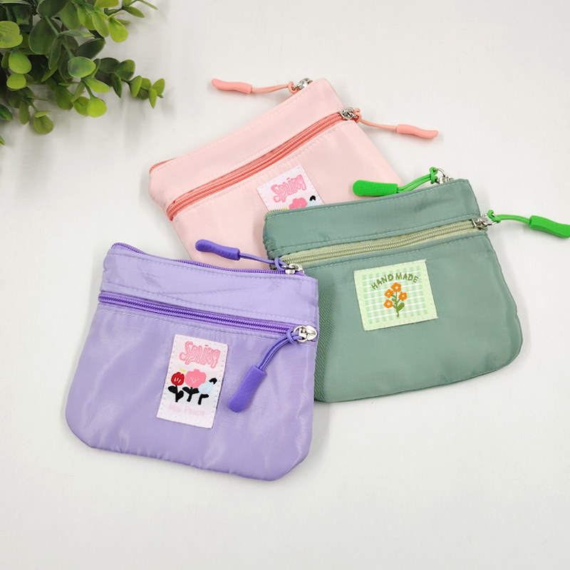 马卡龙双层拉链小包包