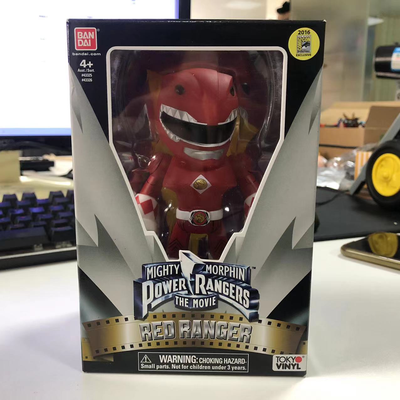 万代power rangers恐龙战队mighty morphin 红衣战士关节可动手办