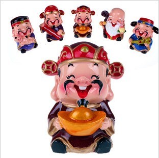 q版五福财神汽车摆件装饰节日礼品家居摆件好神公仔情侣生日礼物