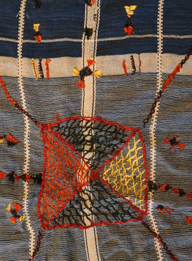 埃及锡瓦siwa旅行带回孤品部落图腾手工彩色刺绣布