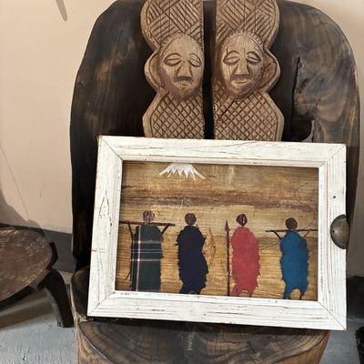 肯尼亚马赛人香蕉叶拼贴装饰画