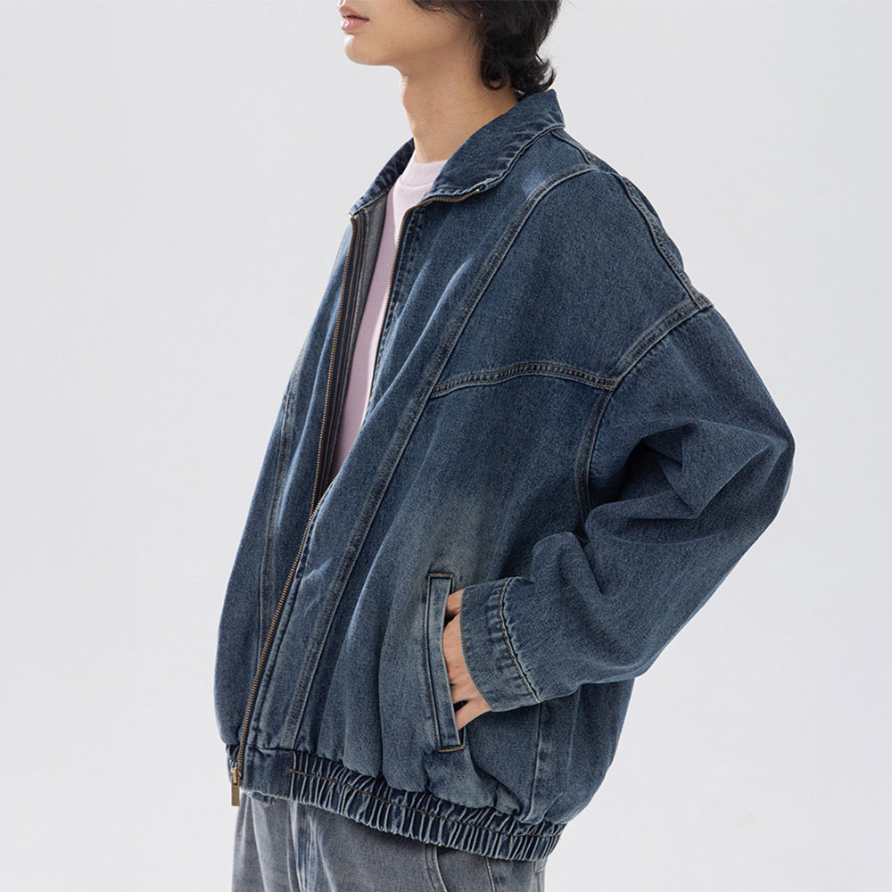 QUEENSHOP2025秋冬新品男装复古洗水造型牛仔长袖外套0