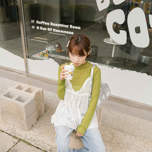 背心 QUEENSHOP 透纱绑带荷叶罩衫 女装 白01099171 2025秋冬新品