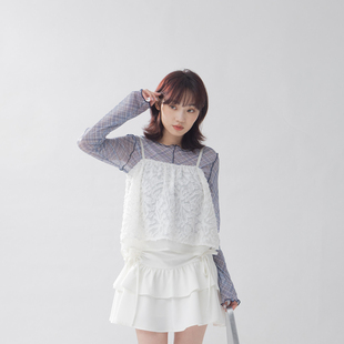 01099110 立体毛感纹理双层细肩背心罩衫 QUEENSHOP 2025秋冬新女装