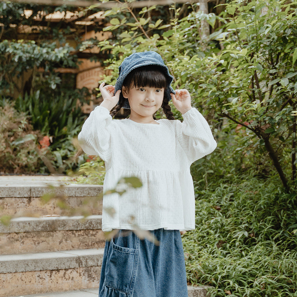 童装亲子系列立体缇花澎袖上衣